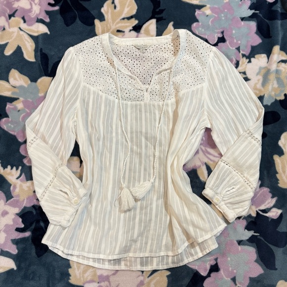 Lucky Brand White Eyelet Blouse - Picture 5 of 10